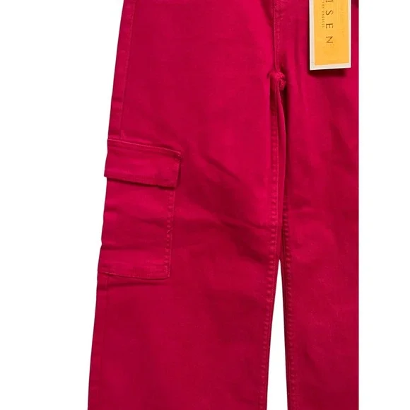 Risen Cargo Jeans Womens 7/28 Fuchsia Pink Wide Leg Utility Y2K Streetwear Bold - Picture 7 of 13